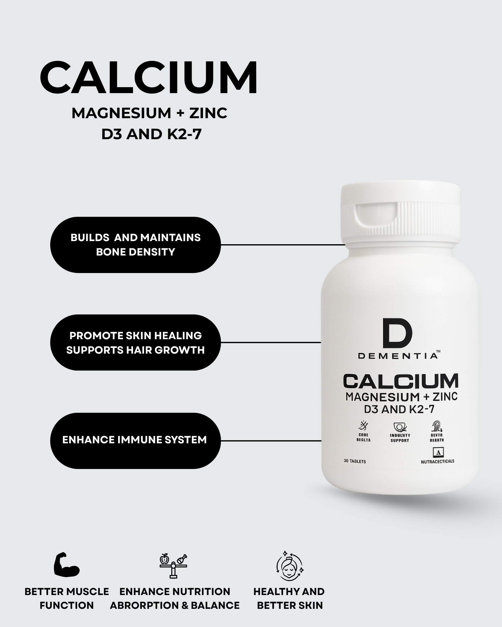 Dementia Calcium Tablets (Magnesium + Zinc) - Image 2